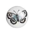 Set of Twelve Black And White Botanical Ceramic Drawer Pull Knobs