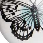 Set of Twelve Black And White Botanical Ceramic Drawer Pull Knobs