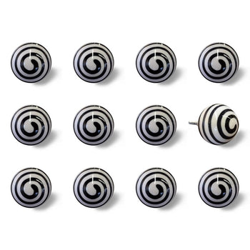 1.5" X 1.5" X 1.5" Ceramic Metal Multicolor 12 Pack Knob