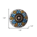 1.5" X 1.5" X 1.5" Ceramic Metal Multicolor 12 Pack Knob