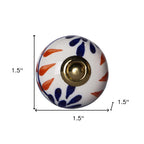 Set of Twelve Blue And White Floral Ceramic Drawer Pull Knobs