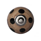 Set of Twelve Brown And Black Geometric Ceramic Drawer Pull Knobs