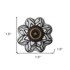 Set of Twelve Black And White Floral Ceramic Drawer Pull Knobs