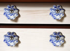 Set of Twelve Blue And White Ceramic Drawer Pull Knobs