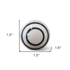 Set of Twelve Black And White Ceramic Drawer Pull Knobs
