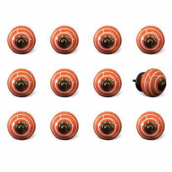 1.5" X 1.5" X 1.5" Ceramic Metal Multicolor 12 Pack Knob