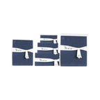 13.5" X 17" X 22.5" Blue Fabric Basket With Bow  Decoration Set Of 5
