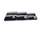 Set of Three Blue And White Fabric Organizing Box With Lid