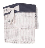 Set of Five Blue And White Rattan Basket