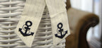 Set of Five Blue And White Rattan Basket
