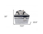 Set of Five Blue And White Rattan Basket