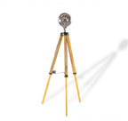 35" Brown Tripod Floor Lamp With Cone