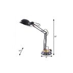 33" Black Metal Desk Table Lamp With Black Bowl Shade