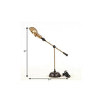 20" Black Metal Adjustable Desk Table Lamp With Gold Bowl Shade