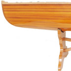 Natural Solid Wood and Glass Canoe Coffee Table