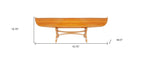 Natural Solid Wood and Glass Canoe Coffee Table