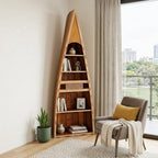 21" Wood Brown Solid Wood Six Tier Boat Bookcase