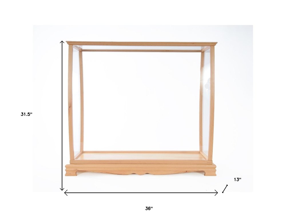 13" Brown Wood Square Display Cabinet