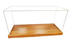 28" Wood Brown Glass Standard Display Stand