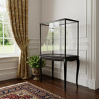 14" Black And Clear Glass Standard Display Stand