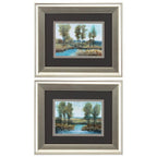 13" X 11" Brushed Silver Frame Stream Side (Set Of 2)