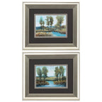 13" X 11" Brushed Silver Frame Stream Side (Set Of 2)