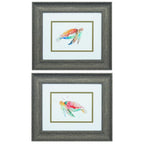 Set of Two Red and Blue Turtle Framed Wall Art