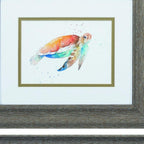 Set of Two Red and Blue Turtle Framed Wall Art