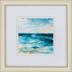 12" X 12" Champagne Gold Color Frame  Ocean Break (Set Of 2)