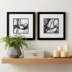 11" X 11" Silver Frame Black Rings (Set Of 2)