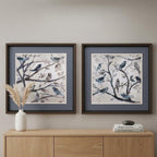 18" X 18" Brushed Silver Frame Morning Song (Set Of 2)