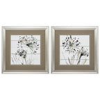 19" X 19" Brushed Silver Frame Natures Lace (Set Of 2)