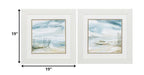 19" X 19" White Frame Subtle Mist (Set Of 2)