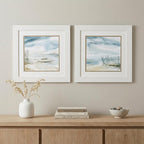 19" X 19" White Frame Subtle Mist (Set Of 2)