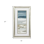 Set of Two 27" X 15" Ocean Print Silver Framed Art Wall Decor