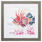 23" X 23" Sea Creature Fish Brown Square Framed Art