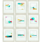 Set of Nine Champagne Polystyrene Framed Art