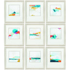 Set of Nine Champagne Polystyrene Framed Art