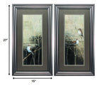 15" X 27" Gunmetal Gray Frame Sparrows Dusk (Set Of 2)