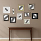 Set of Ten Brown And White Square And Rectangle Framed Mirror Set