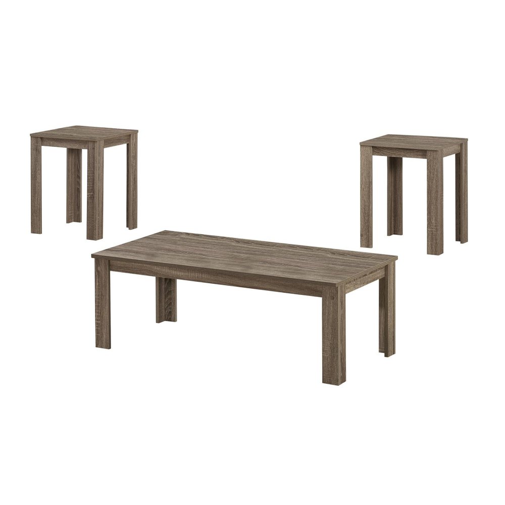 Set of Three 44" Taupe Coffee Table