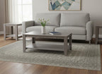 Set of Three 42" Gray Coffee Table With Shelf
