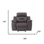 Three Piece Indoor Brown Genuine Leather Five Person Seating Set