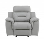 Three Piece Indoor Gray Genuine Leather Five Person Seating Set