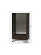 43" Silver and Dark Brown Display Stand With Three Shelves And One Drawer