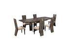 Seven Piece Gray Dining Set with Six Chairs