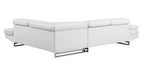 Gray Leather L Shaped Two Piece Corner Sectional