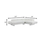 Gray Leather L Shaped Two Piece Corner Sectional
