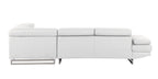 Gray Leather L Shaped Two Piece Corner Sectional