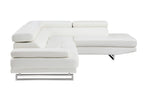 Gray Leather L Shaped Two Piece Corner Sectional